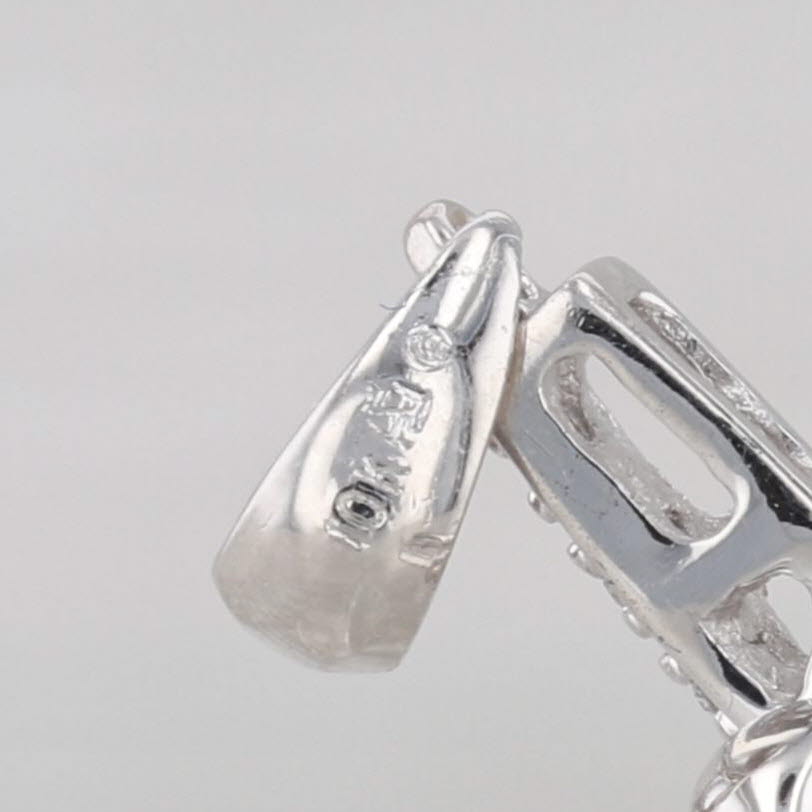 Diamond Heart Accented Cross Pendant 10k White Gold