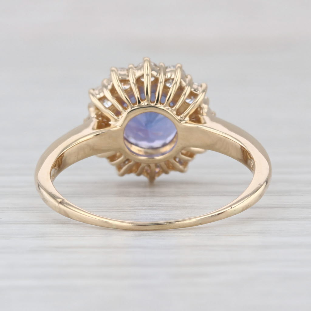 2.46ctw Tanzanite Diamond Halo Ring 14k Yellow Gold Size 9 Engagement