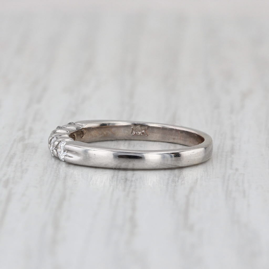 0.20ctw Diamond Wedding Band 14k White Gold Stackable Ring Size 4.75