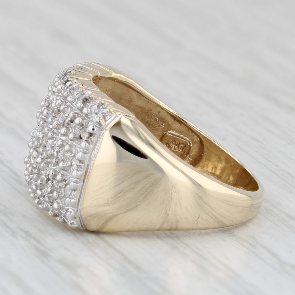 Light Gray 0.15ctw Diamond Cluster Ring 10k Yellow Gold Size 7