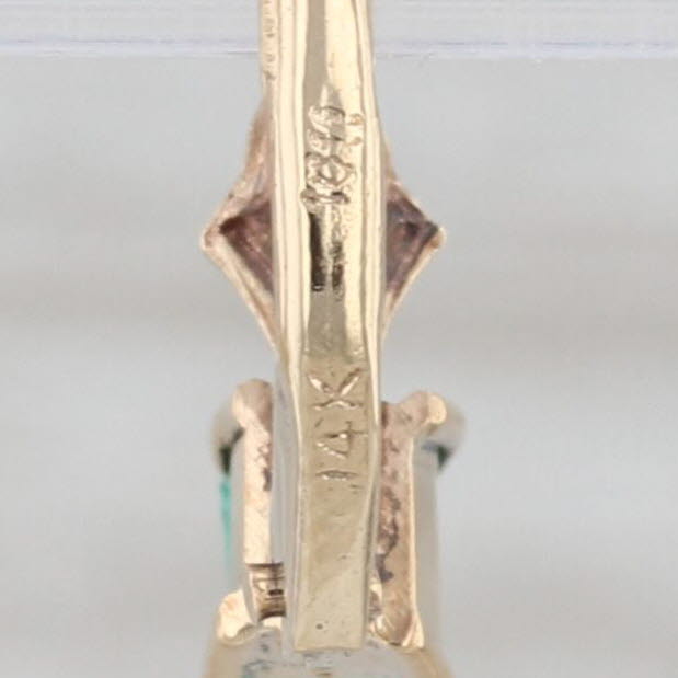 0.40ctw Emerald Cut Emerald Drop Earrings 14k Yellow Gold Lever Backs