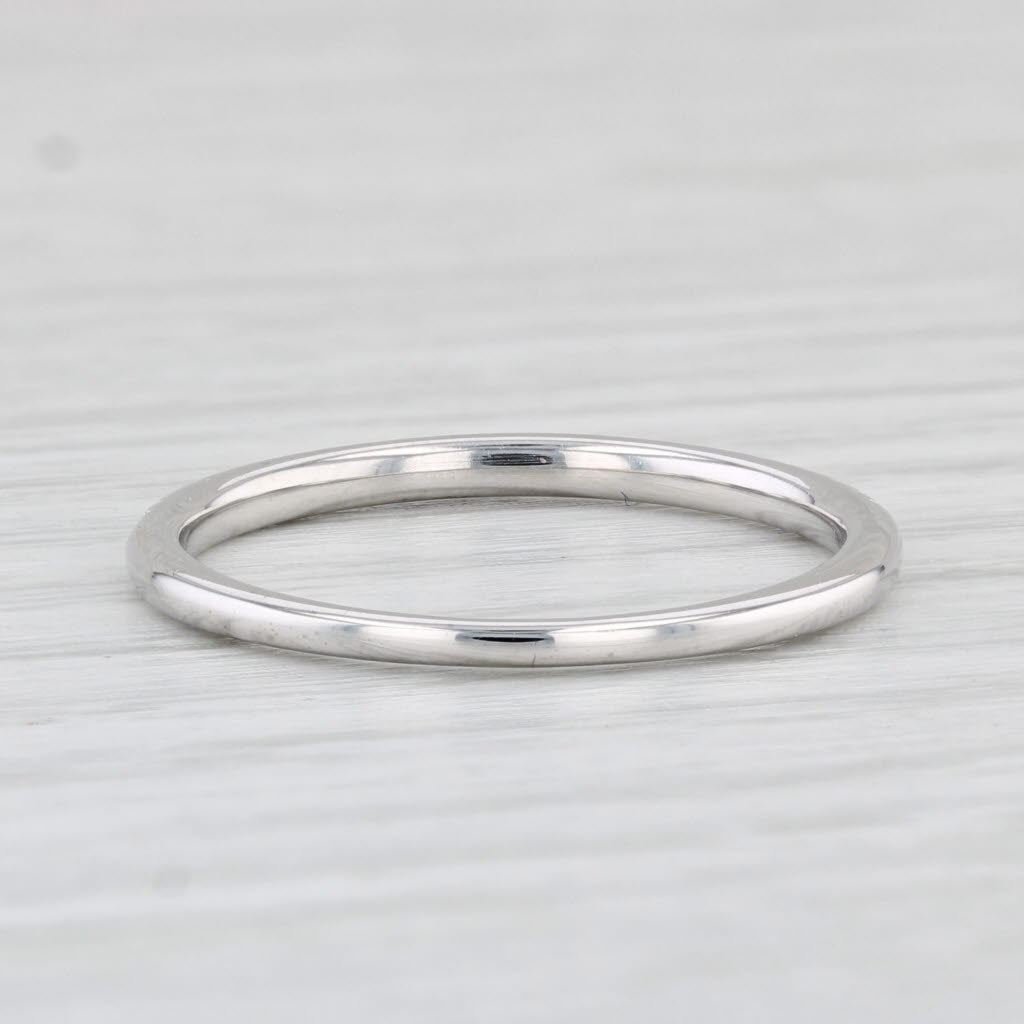 Light Gray 0.12ctw Diamond Wedding Band 14k White Gold Stackable Ring Size 8.25