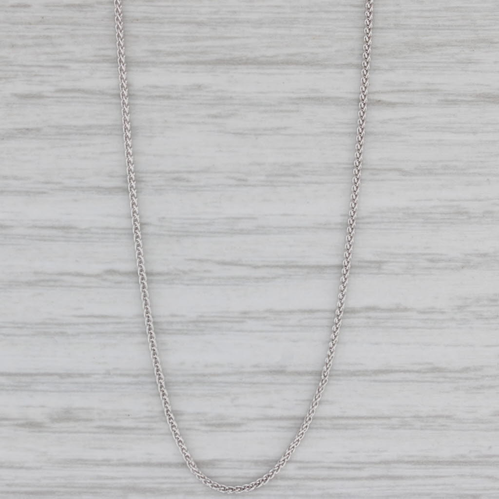 Gray New Wheat Chain Necklace 10k White Gold 16" 1mm