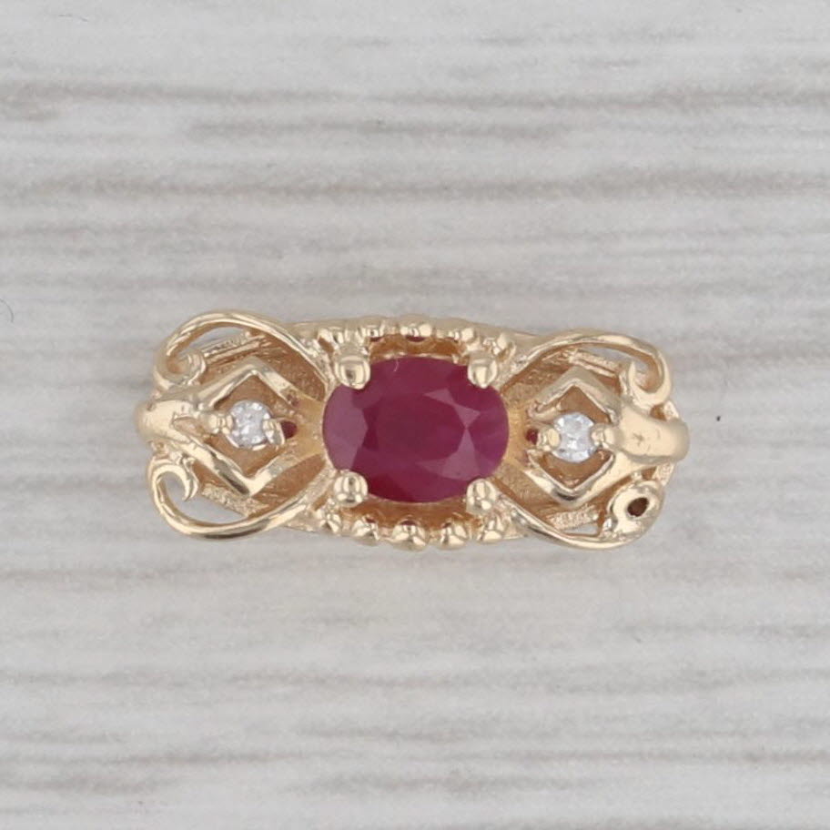 Gray 0.25ctw Ruby Diamond Slide Bracelet Charm 14k Yellow Gold Richard Klein