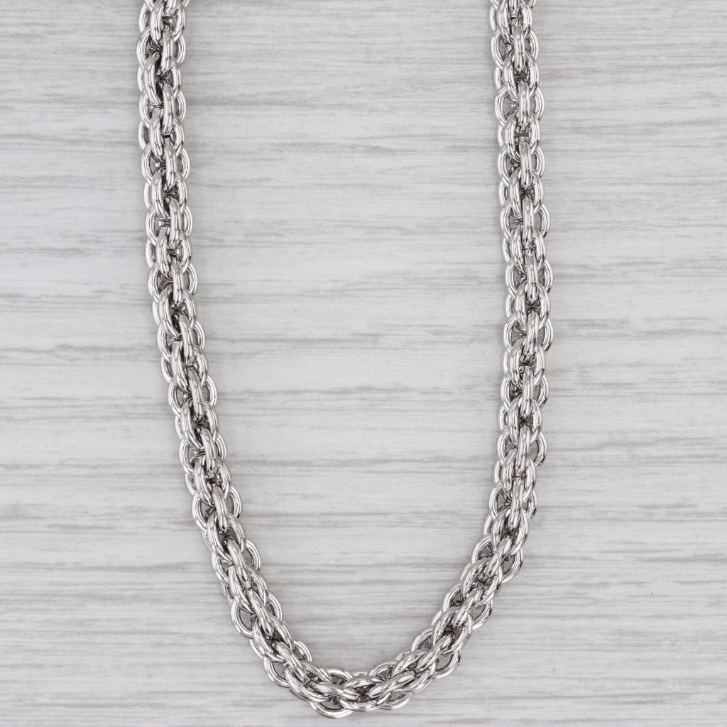 Light Gray Sterling Silver Fancy Link Cable Chain Necklace 20" 5.7"