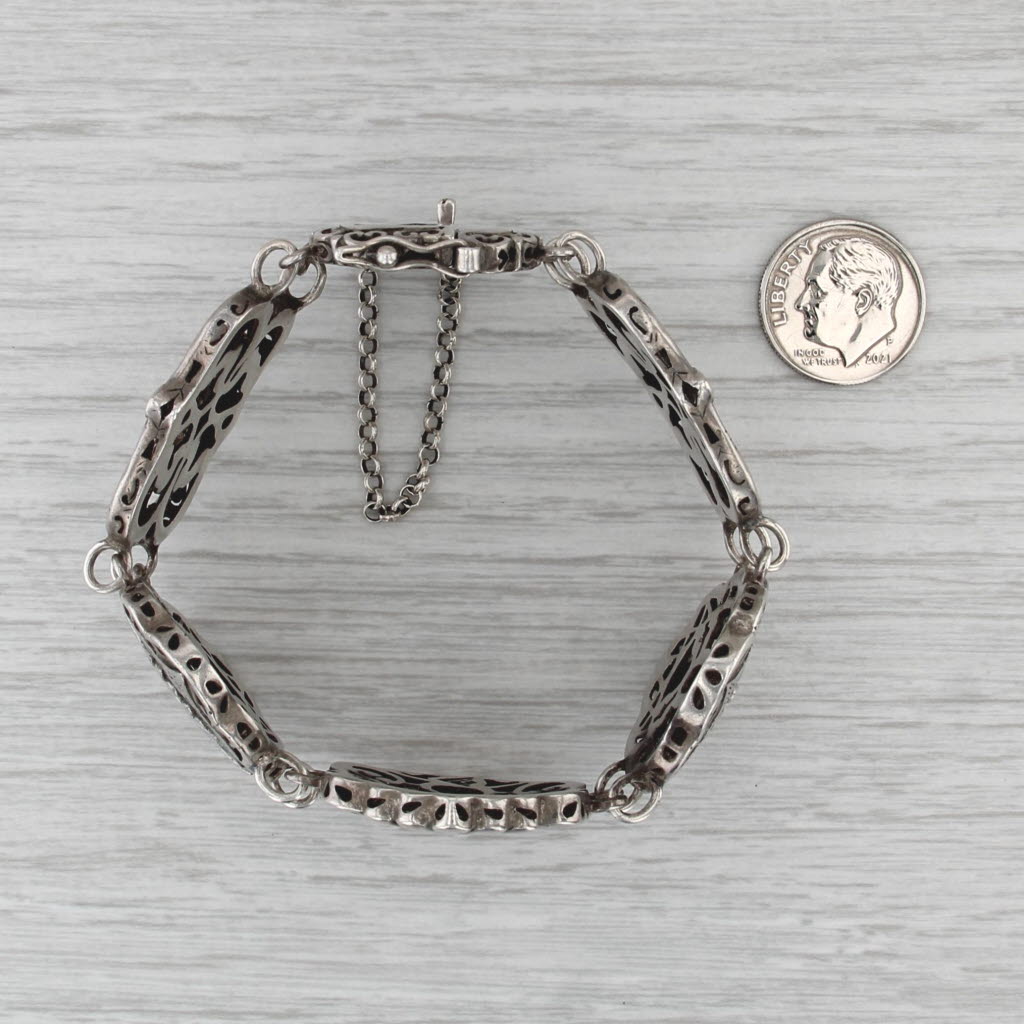 Silpada Storybook Ornate Panel Statement Bracelet Sterling Silver 7.5"
