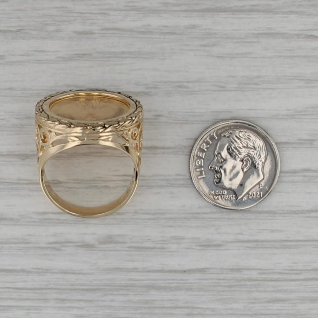 2003 American Gold Eagle Coin Ring 14k 22k Gold 1/10ozt AGE Walking Liberty
