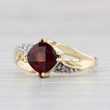 Light Gray 1.30ctw Lab Created Ruby Ring 10k Yellow Gold Size 5 Diamond Accents