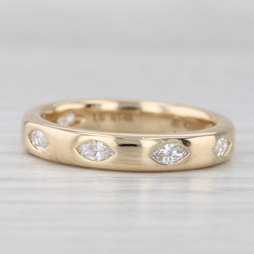 New 0.44ctw Lab Grown Diamond Wedding Band 14k Yellow Gold Stackable Ring Sz 6.5