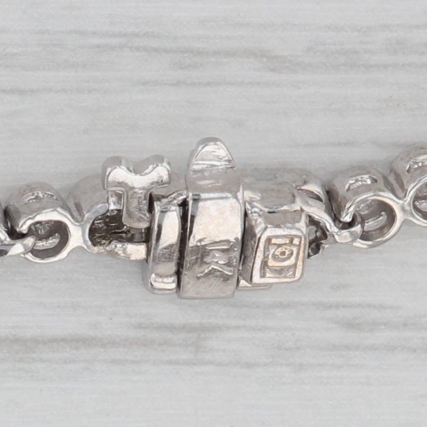 Gray 3.90ctw Diamond Tennis Black White Cultured Pearl Lariat Necklace 14k White Gold