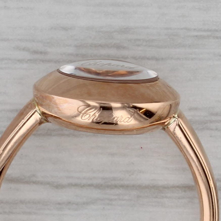 Dark Gray Chopard Happy Curves Diamond Ring 18k Rose Gold 829562-5009 Size 6.5 53