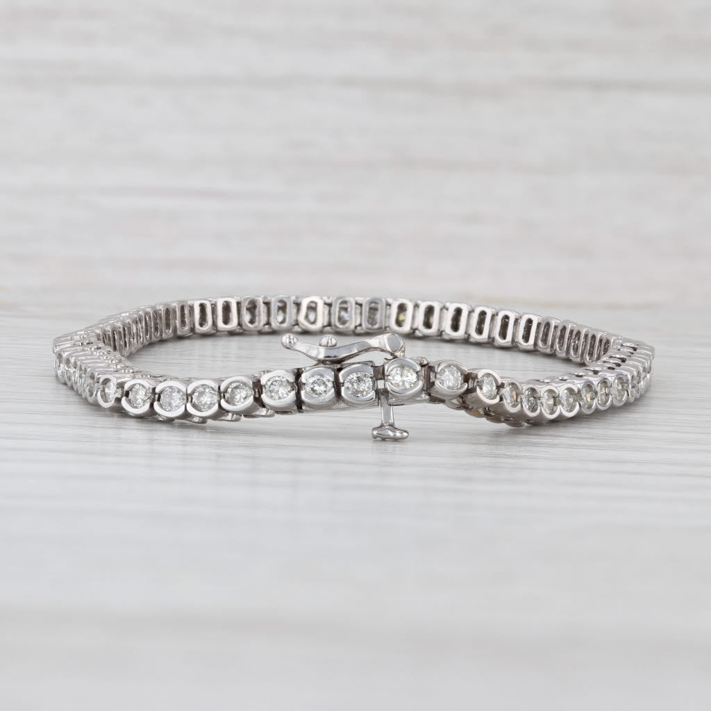 2.50ctw Diamond Tennis Bracelet 14k White Gold 7" 3.6 mm