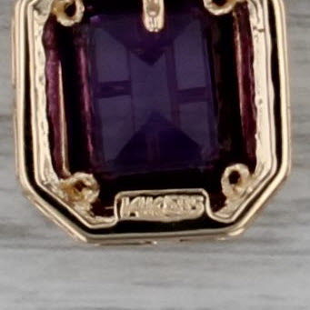 5.71ctw Amethyst Diamond Pendant 14k Yellow Gold Enhancer Clip Bail