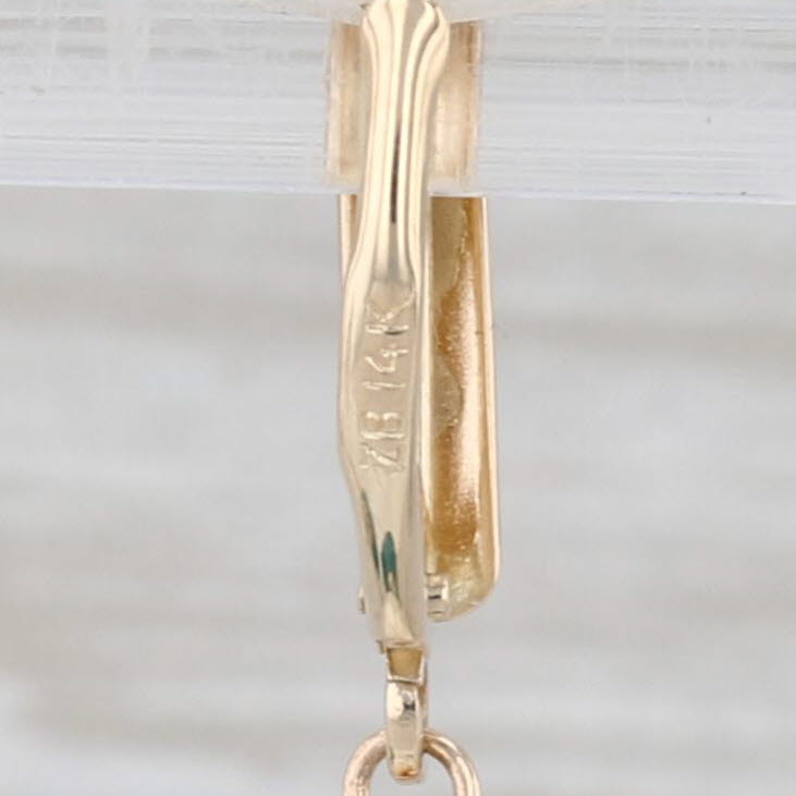 Cultured Pearl Green Bead Dangle Earrings 14k Yellow Gold Lever Backs