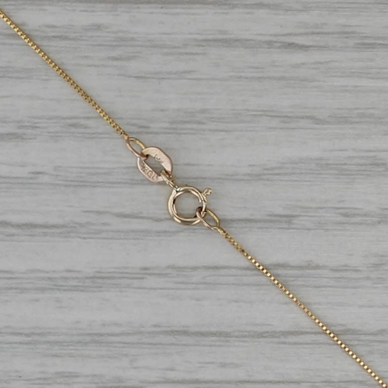 19" 0.5mm Box Chain Necklace 10k Yellow Gold Italian