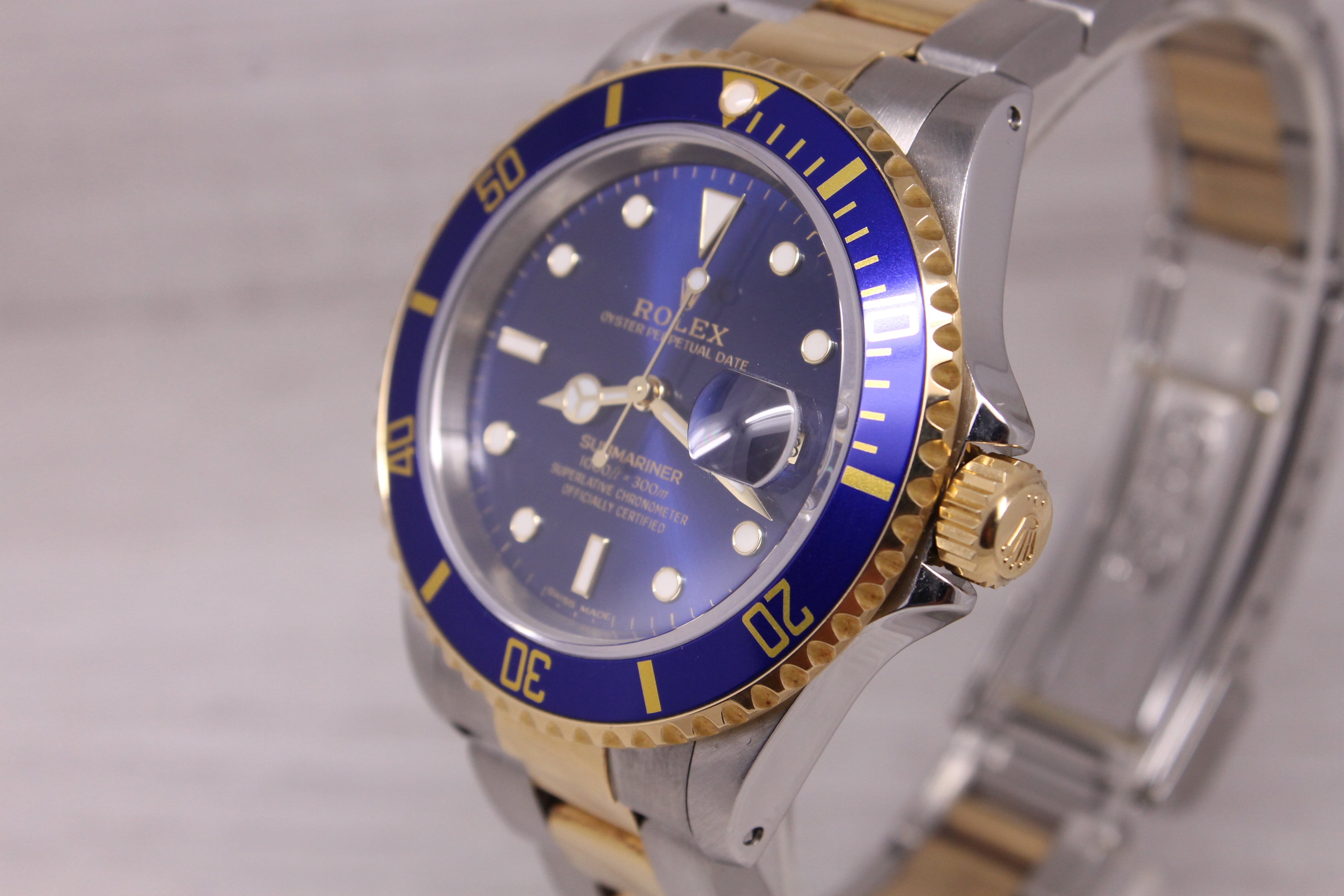 Vintage 1996 Rolex Submariner Bluesy 16613 Automatic Divers Watch Full Set Paper