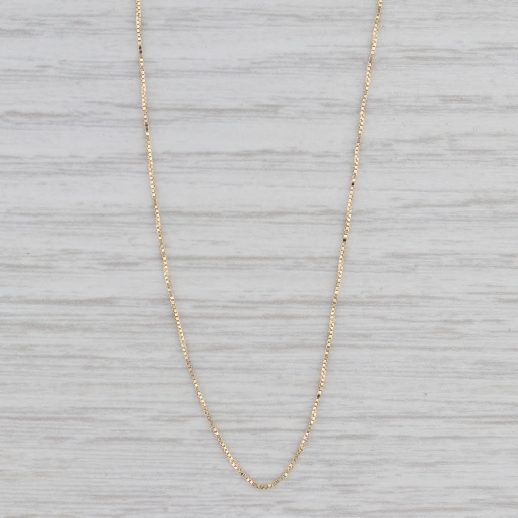 Gray 18" Box Chain Necklace 14k Yellow Gold 0.5mm Italian