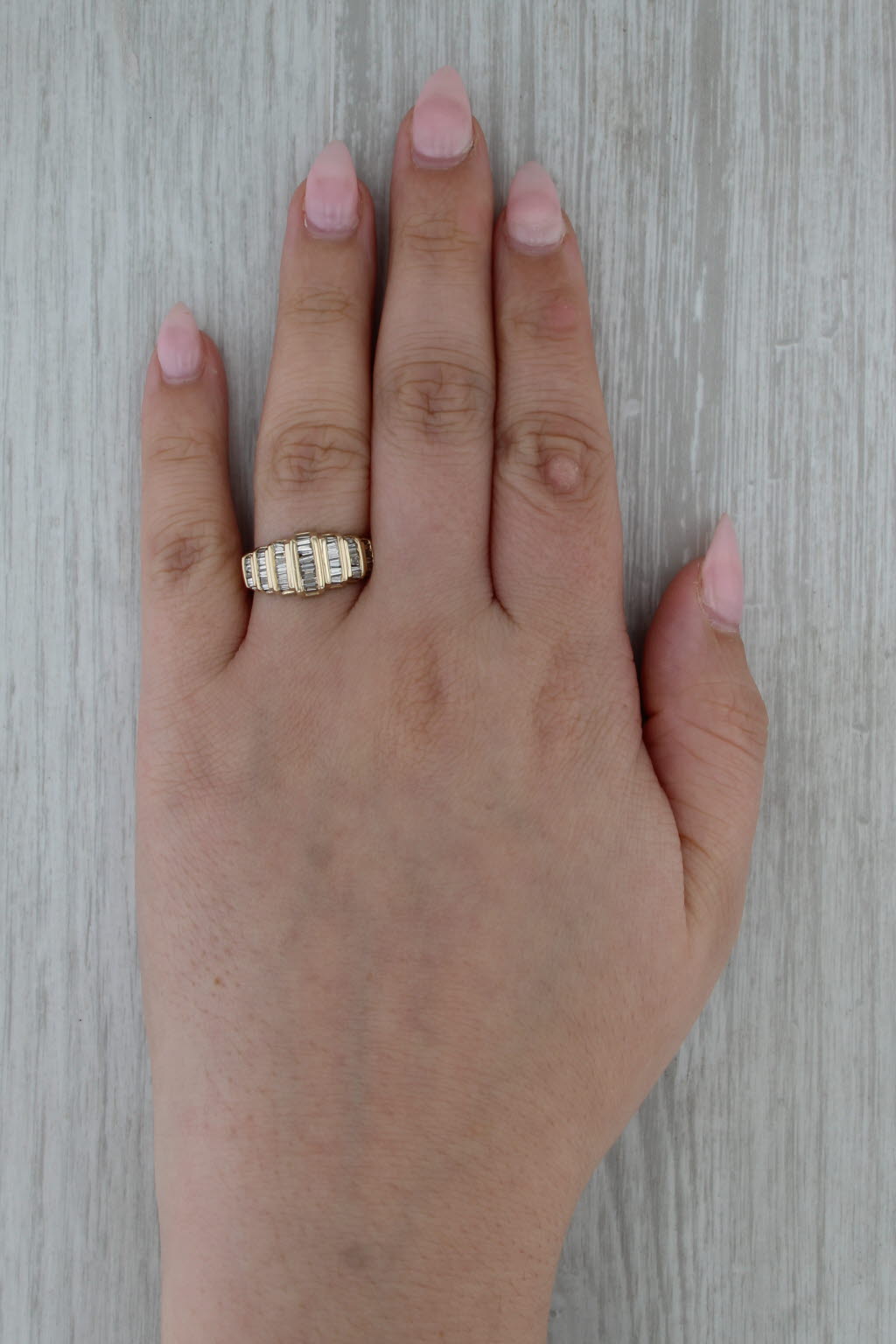 0.96ctw Diamond Tiered Ring 14k Yellow Gold Size 8.25