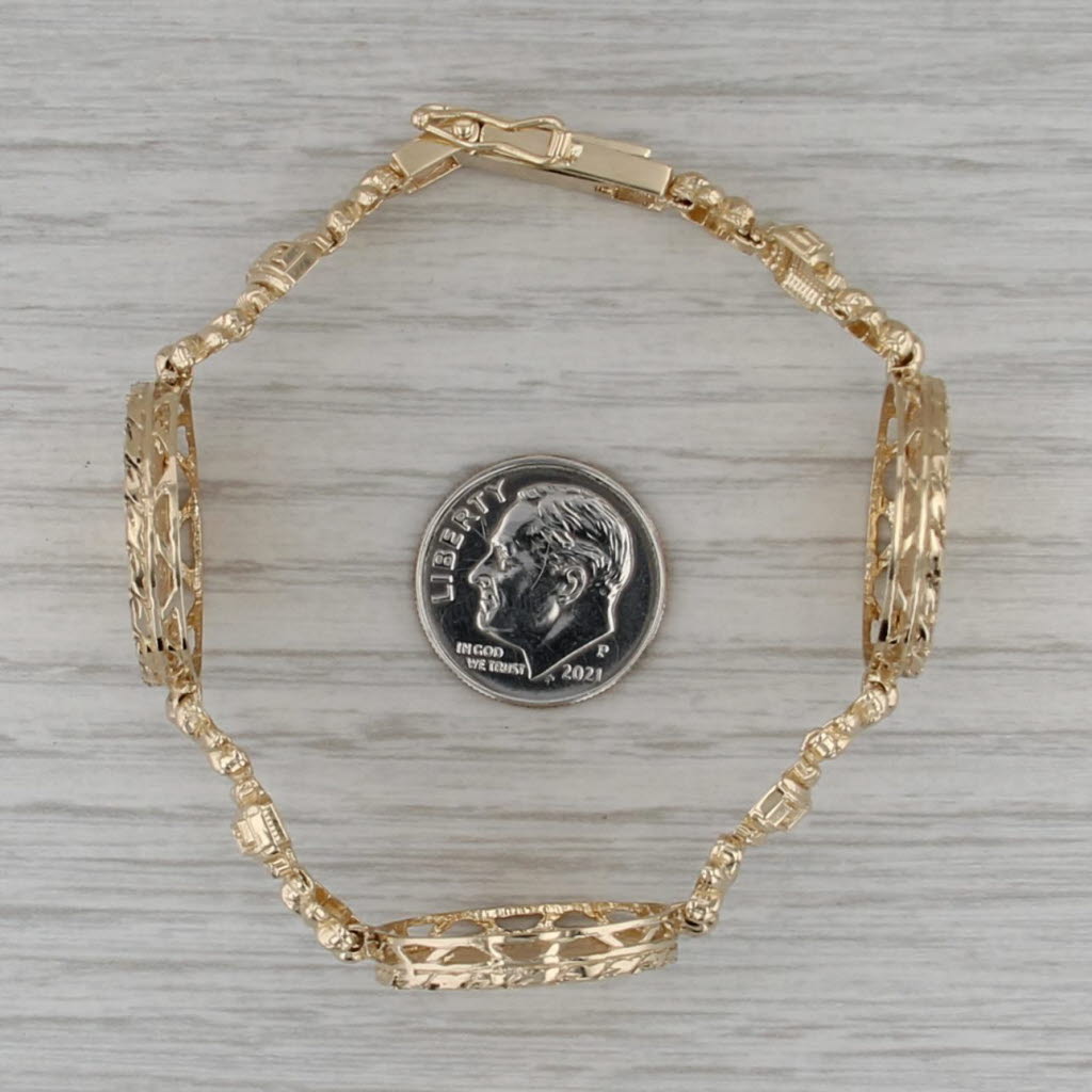 American Eagle Gold Coin Bracelet 14k 22k 2004 1/10oz $5 3 Coins 6.5-7"