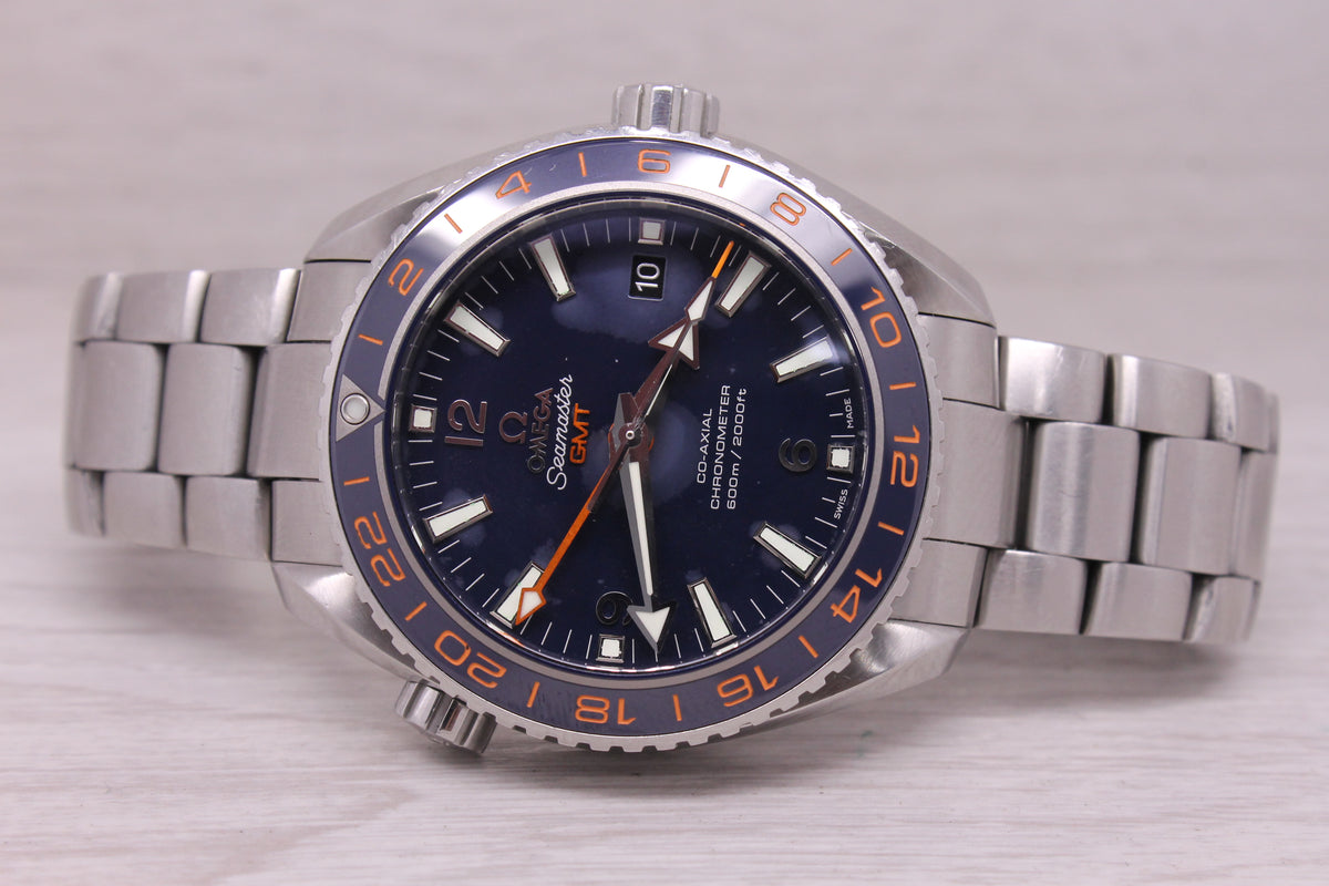 Omega Seamaster GMT Good Planet Ocean Mens 43.5mm Steel Automatic Divers Watch