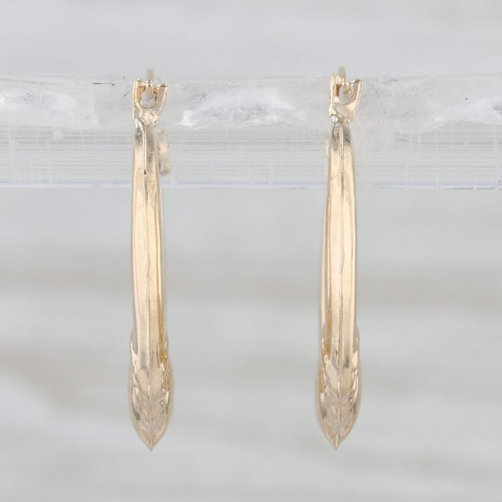 Heart Hoop Earrings 14k Yellow Gold Snap Top Round Hoops