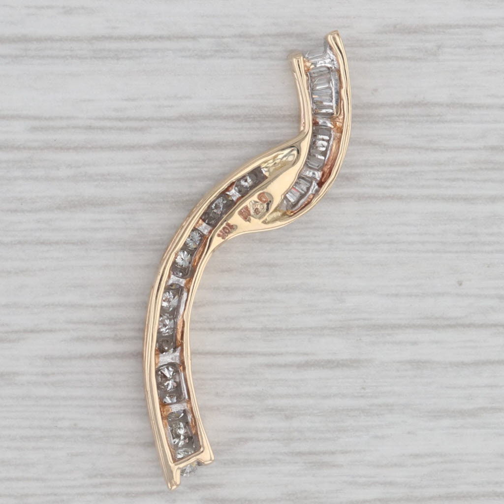 Gray 0.40ctw Diamond Journey Pendant 10k Yellow Gold