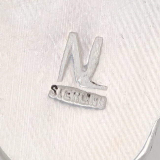 Vintage Native American Ornamental Stone Leaf Pendant Sterling Silver Statement
