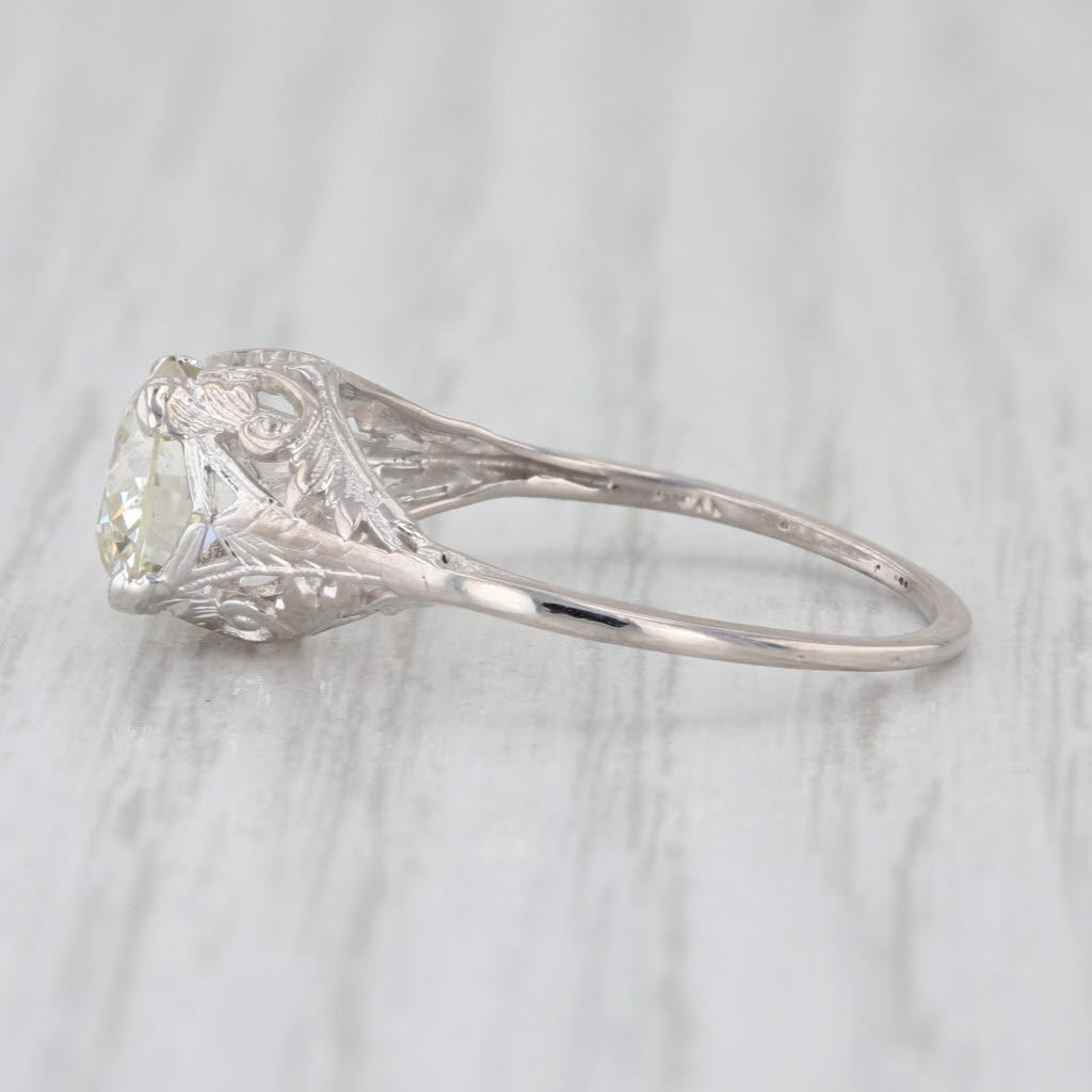 Art Deco 1.31ctw VS1 GIA Old European Cut Diamond Engagement Ring 14k Gold