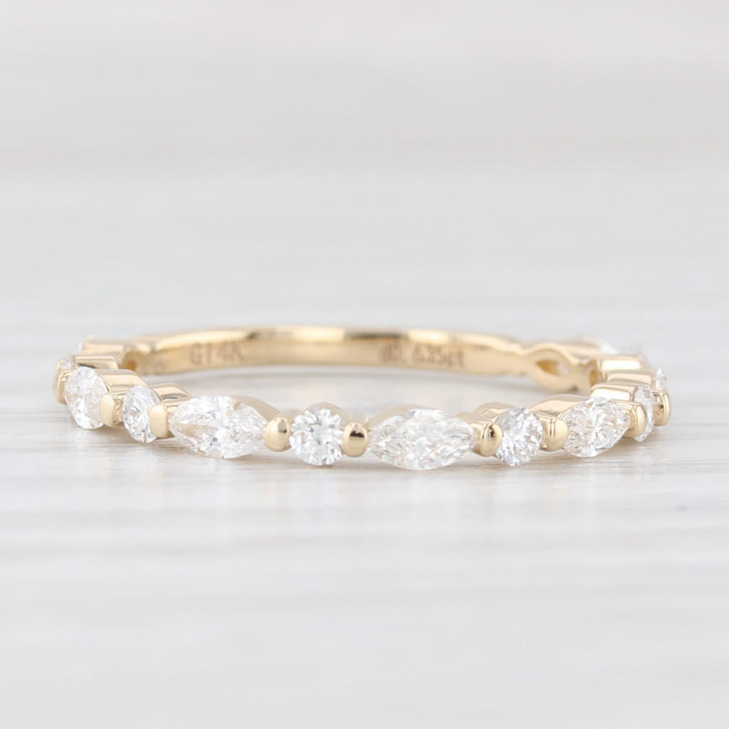 Light Gray New 0.63ctw Diamond Wedding Band 14k Yellow Gold Stackable Anniversary Ring 6.5