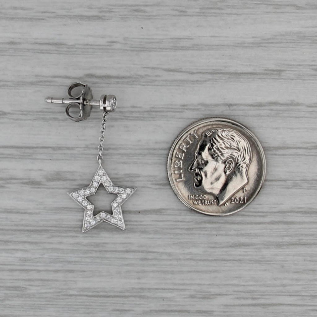 Single Tiffany 0.12ctw Diamond Star Dangle Earrings Platinum Replacement