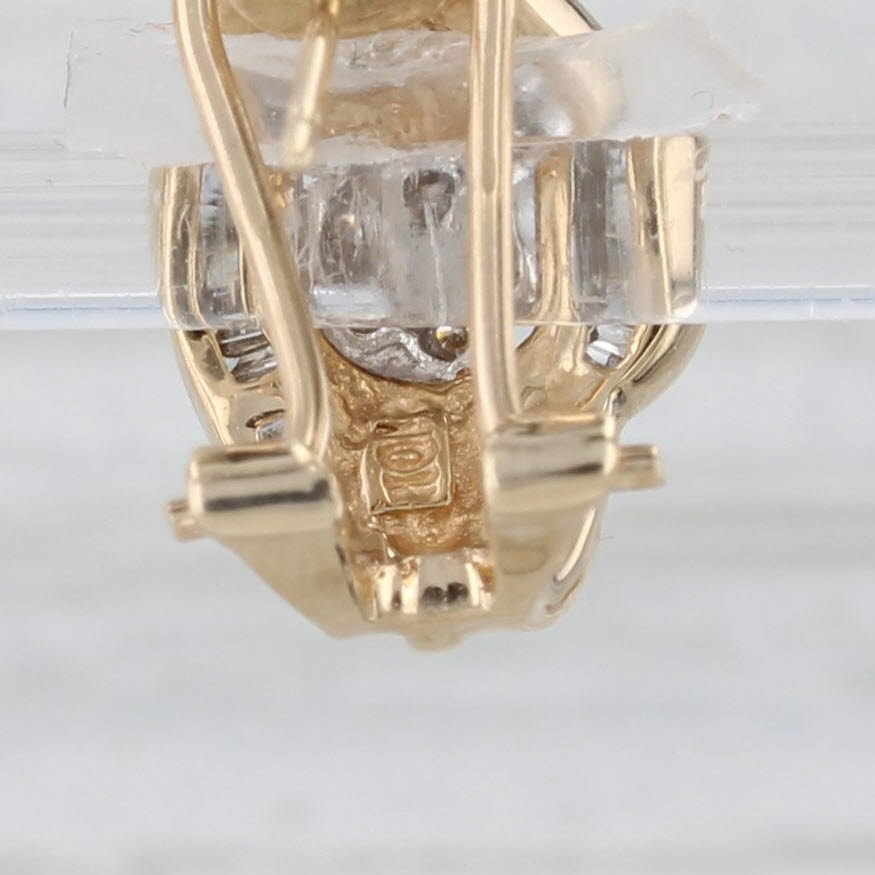 Light Gray 0.24ctw Diamond Cluster Knot Drop Earrings 10k Yellow Gold Omega Backs