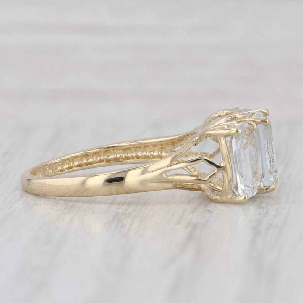 2.59ctw Aquamarine 3-Stone Ring 14k Yellow Gold Size 5.5