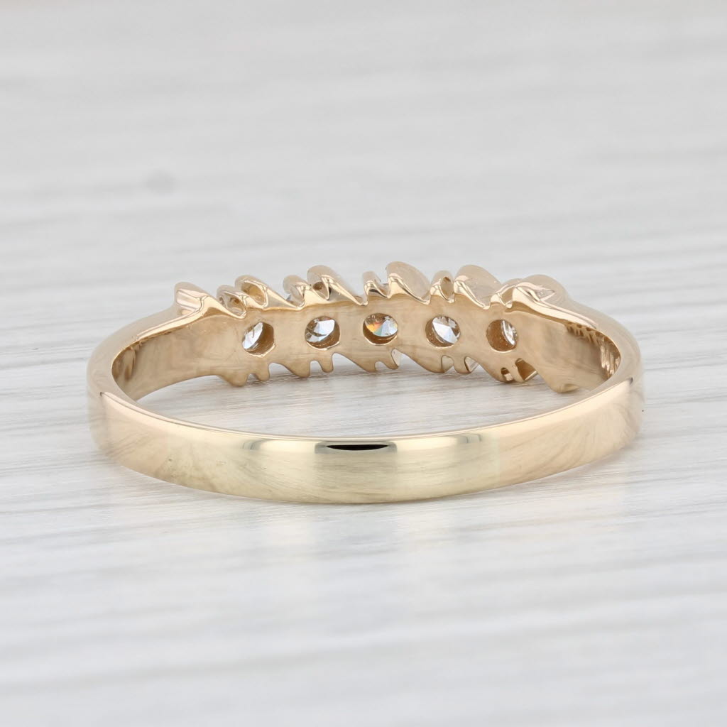Light Gray 0.35ctw Diamond Wedding Band 14k Yellow Gold Size 12 Stackable Anniversary Ring