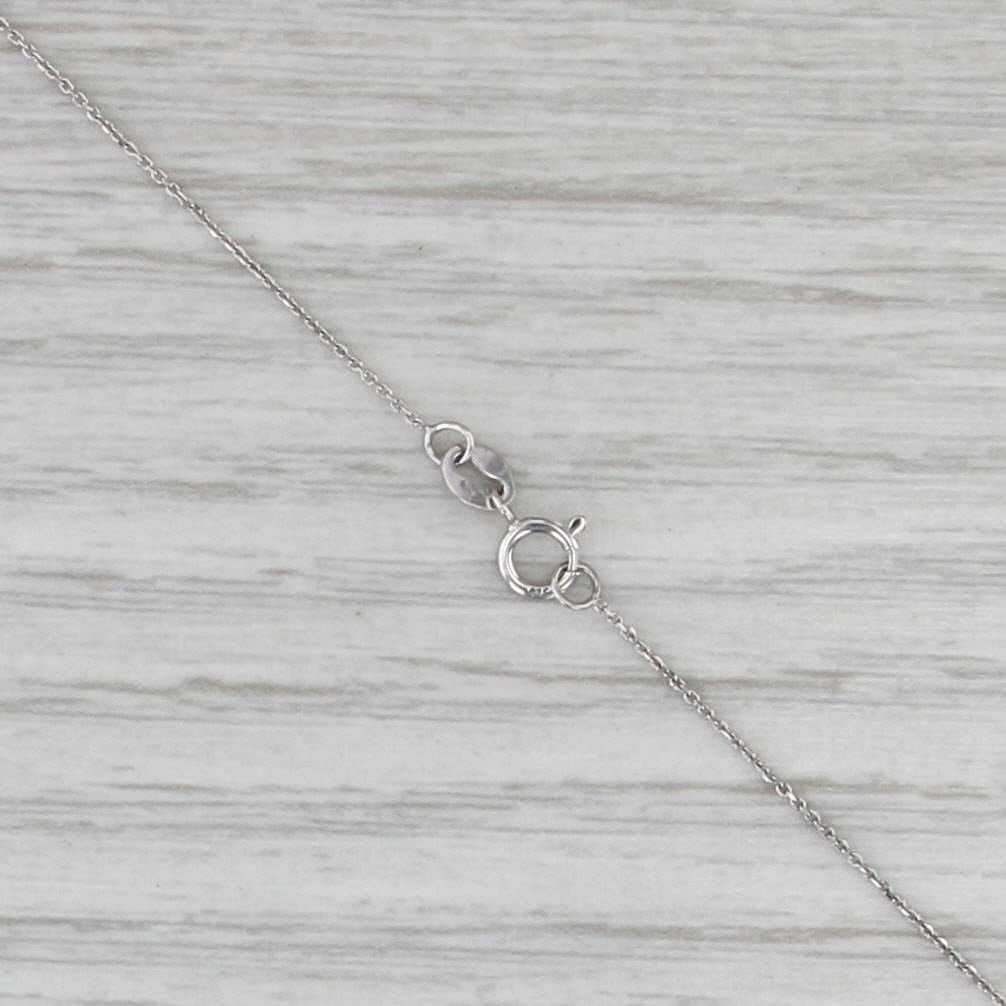 0.14ct Diamond Solitaire Pendant Necklace 14k White Gold 18.5"