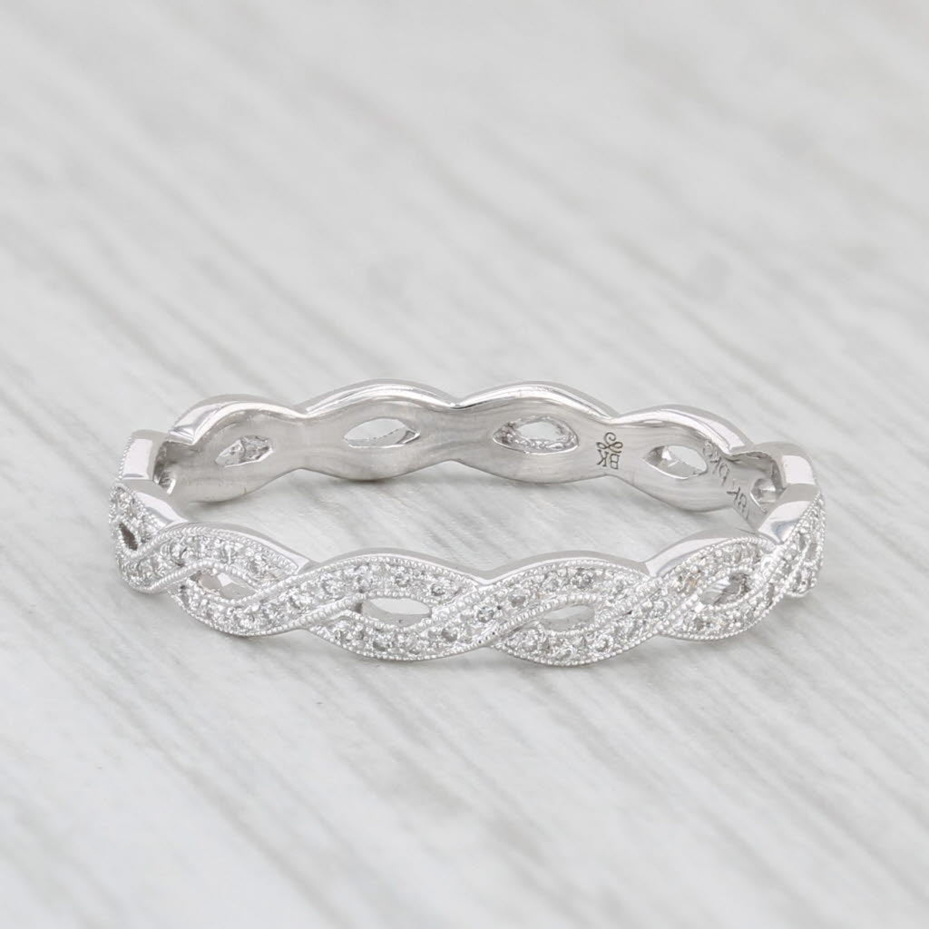Light Gray New 0.22ctw Diamond Eternity Wedding Band 18k White Gold Size 6.5 Stackable Ring
