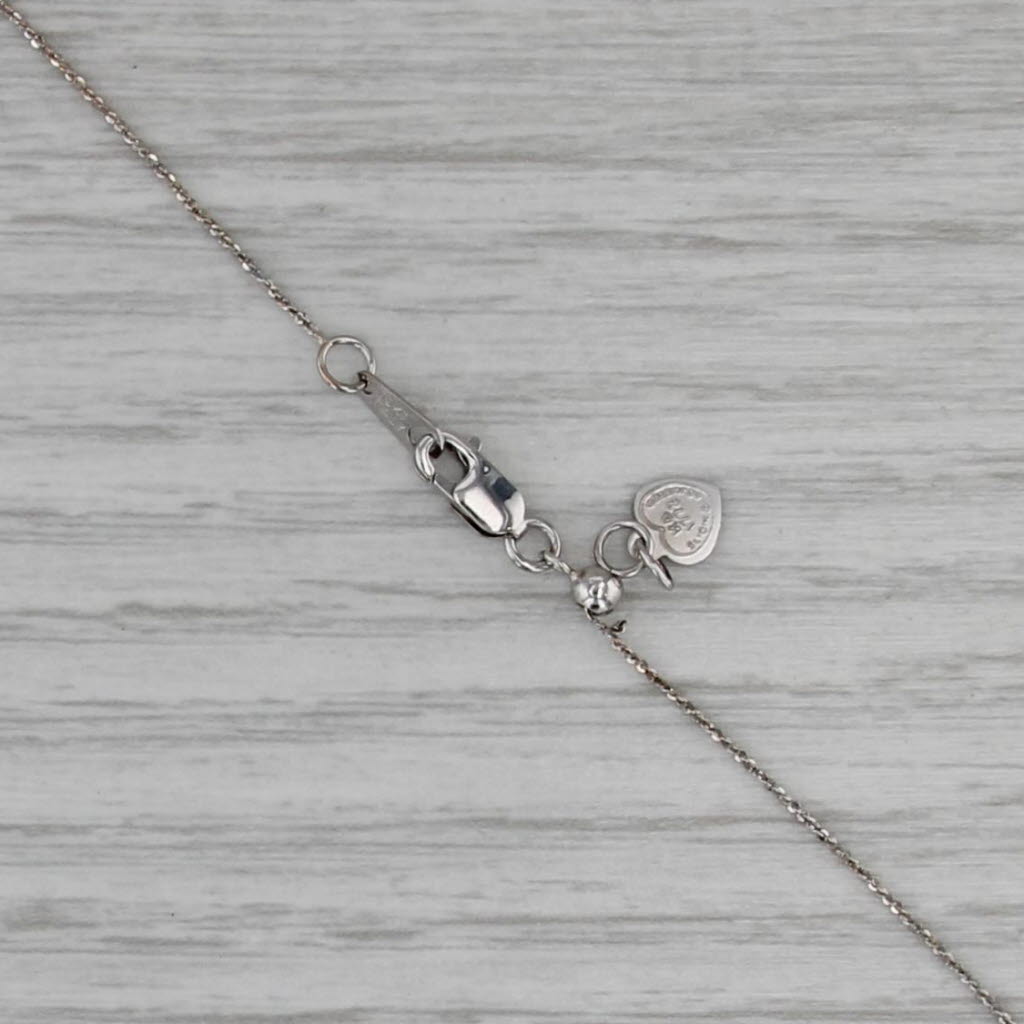 0.15ctw Diamond Pendant Necklace 10k White Gold Adjustable 20.5" S-Link Chain