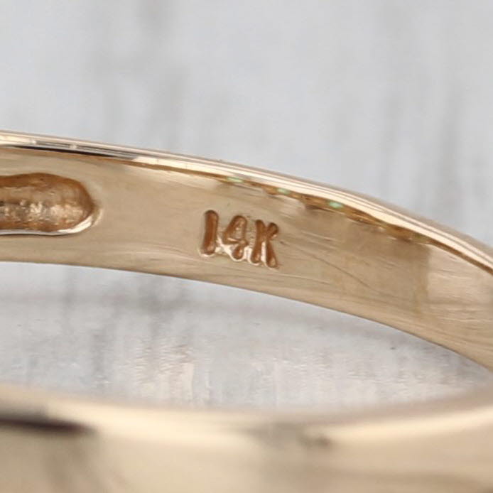 0.52ctw Tiered Emerald Diamond Ring 14k Yellow Gold Size 7.5 Stackable Wedding