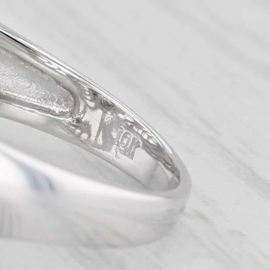 Light Gray Black Cultured Pearl 0.10ctw Diamond Ring 10k White Gold Size 8