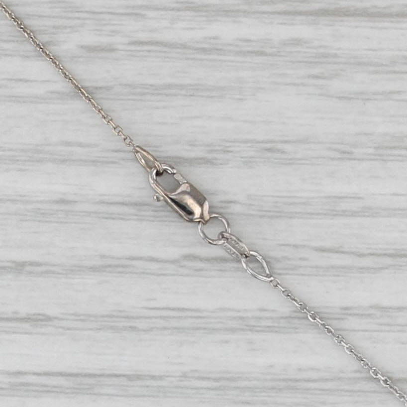 Cable Chain Necklace 14k White Gold 18" 1mm