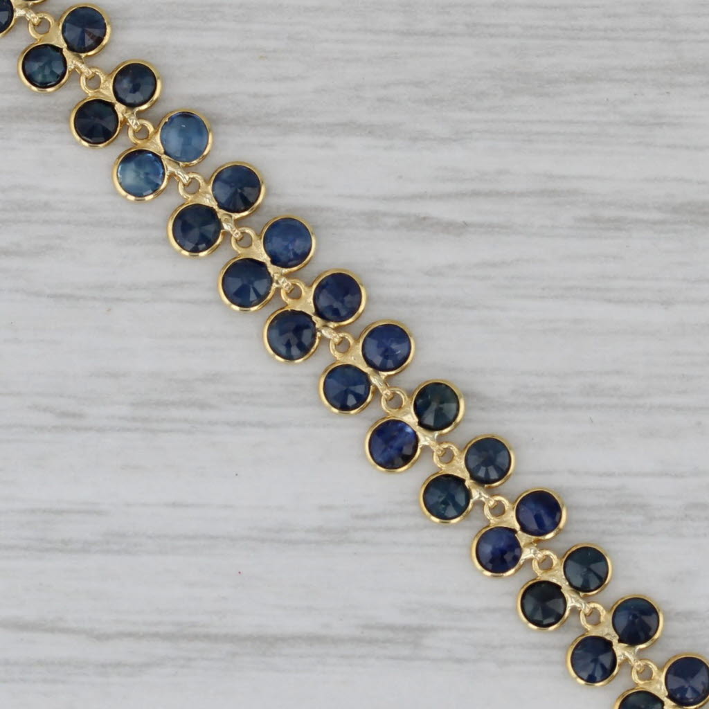 Gray 5ctw Blue Sapphire Tennis Bracelet 18k Yellow Gold 7.25" 5.5mm