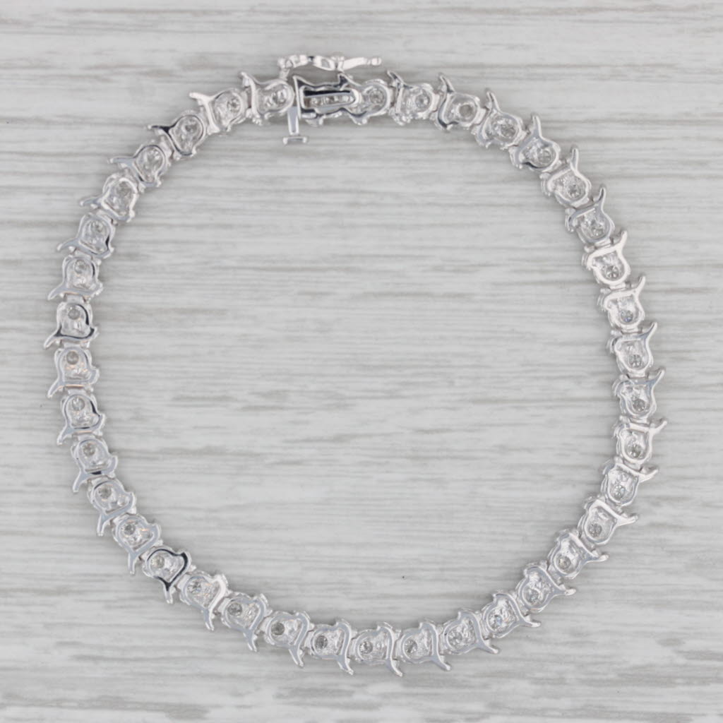 Gray 0.75ctw Diamond Tennis Bracelet 10k White Gold 7.25" 5.6mm