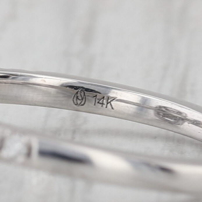0.39ctw Diamond Halo Engagement Ring 14k White Gold Size 7 Cathedral Band