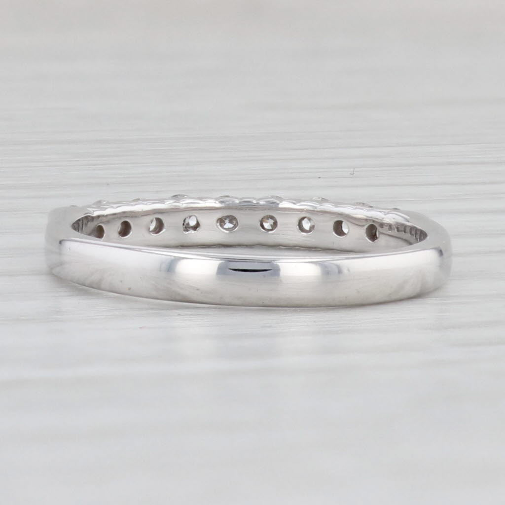Light Gray 0.45ctw Diamond Wedding Band 14k White Gold Size 7 Anniversary Stackable Ring