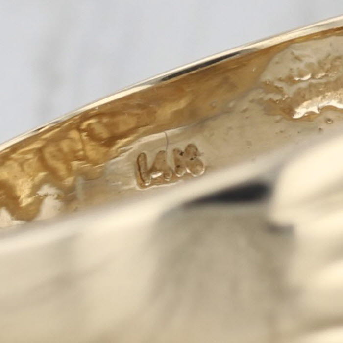 Gold Nugget Ring 14k Yellow Gold Size 8 Band