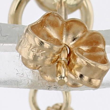 Light Gray Openwork Statement Dangle Earrings 14k Yellow Gold Drops