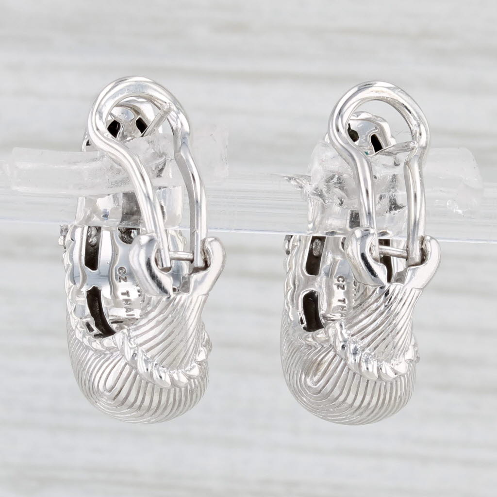 Light Gray 0.30ctw Cubic Zirconia Drop Earrings Sterling Silver Omega Backs Judith Ripka