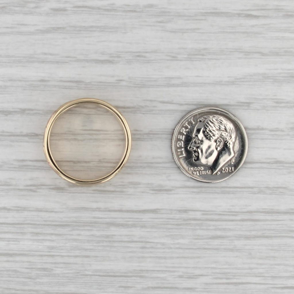 Woven Tri-Toned Gold Band 14k Yellow Rose White Gold Wedding Ring Size 6.75