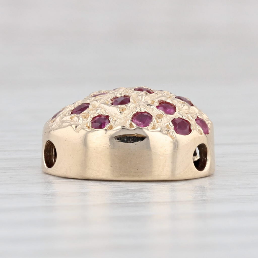 Light Gray 0.60ctw Ruby Slide Charm 14k Yellow Gold Vintage