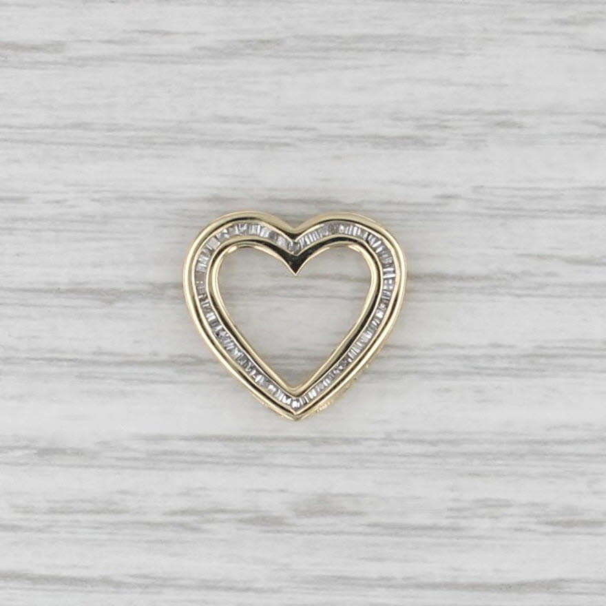 0.25ctw Diamond Open Heart Pendant 10k Yellow Gold Floating Drop