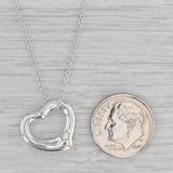 Tiffany & Co. Elsa Peretti Sterling Silver Open Heart Pendant Necklace 18" w/Box
